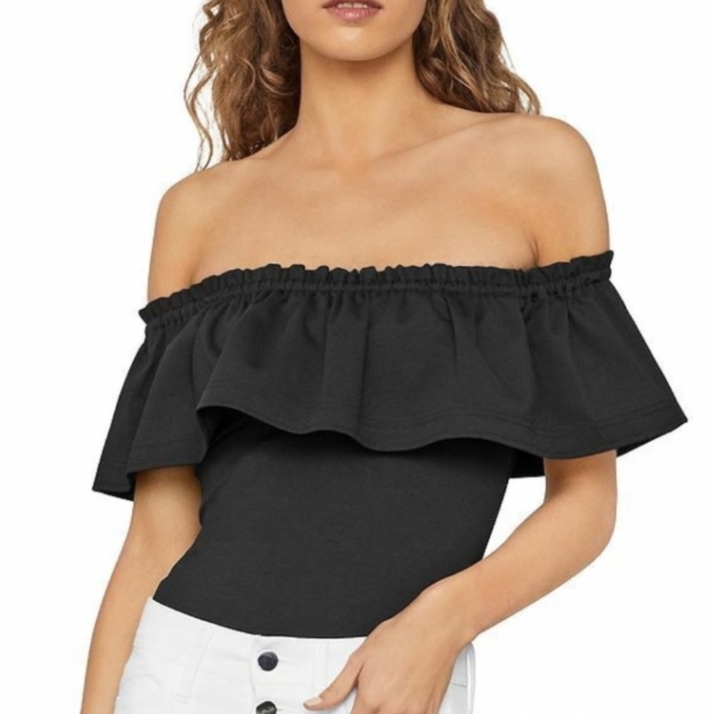 BCBG Off the Shoulder Ruffle Bodysuit - XS